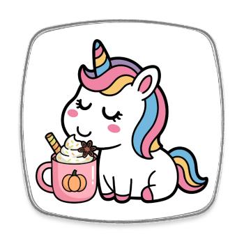 LICORNE - Magnet carré - blanc - Devant