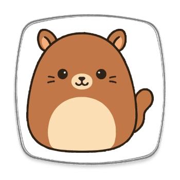 Cute Cat with Cuddly Eyes - Square fridge magnet - white - Front