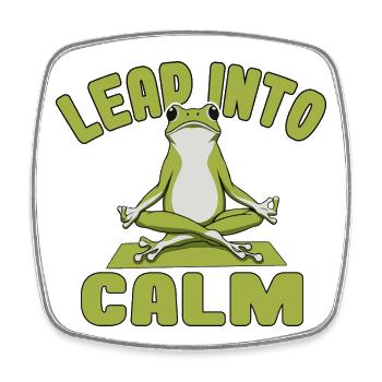 Grenouille Zen Yoga Pose Illustration - Magnet carré - blanc - Devant
