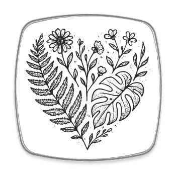 Nature Abstract Floral Pattern - Square fridge magnet - white - Front