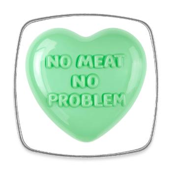 No Meat No Problem Pastel Heart Design - Square fridge magnet - white - Front