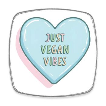 Vintage Heart – Just Vegan Vibes - Square fridge magnet - white - Front