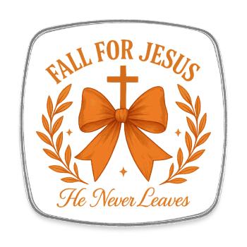 T-shirt Fall for Jesus – T-shirt Faith - Magnet carré - blanc - Devant