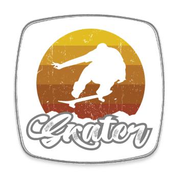 Skater - Viereckiger Kühlschrankmagnet - Weiß - Vorne