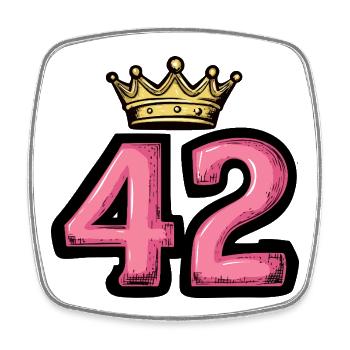 42 Number Krone - Square fridge magnet - white - Front