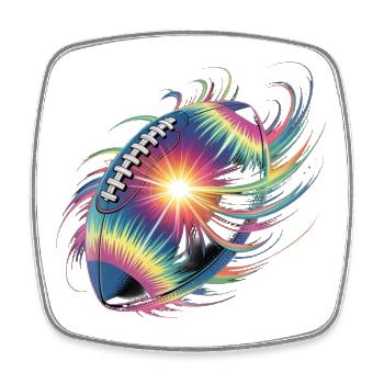 Neon Football Color Explosion - Square fridge magnet - white - Front