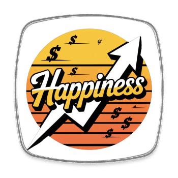 Happiness Upward Course Design - Square fridge magnet - white - Front