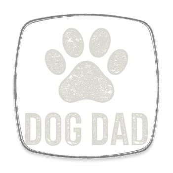 Paw Dog Daddy Footprint - Square fridge magnet - white - Front