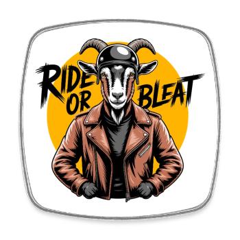 Goat Biker Rebel - Square fridge magnet - white - Front