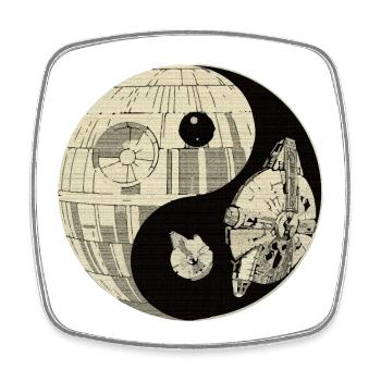 Galactic Yin Yang Space Duel - Square fridge magnet - white - Front