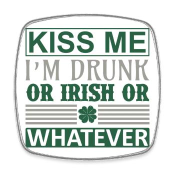 Kiss me drunk irish - Square fridge magnet - white - Front
