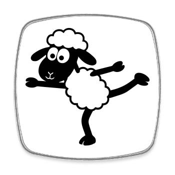 Yoga Sheep - Square fridge magnet - white - Front