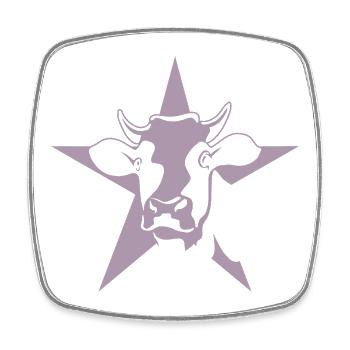 Portrait Vache Agriculteur Agriculture Minimaliste - Magnet carré - blanc - Devant