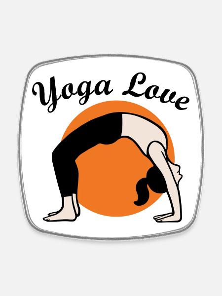 Yoga Love - Square fridge magnet - white