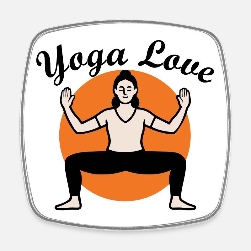 Yoga Love - Square fridge magnet - white