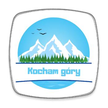 Ich liebe Berge - Viereckiger Kühlschrankmagnet - Weiß - Vorne