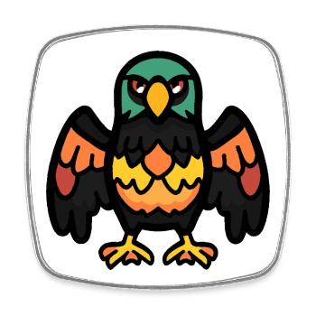 Aigle Halloween Bande Dessinée Drôle - Magnet carré - blanc - Devant