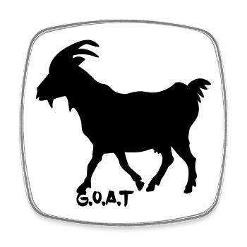 G.O.A.T. schwarz - Viereckiger Kühlschrankmagnet - Weiß - Vorne