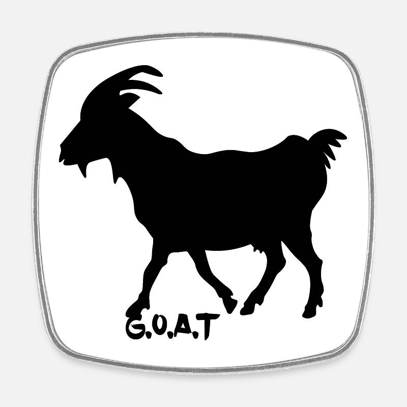 G.O.A.T. schwarz - Viereckiger Kühlschrankmagnet - Weiß