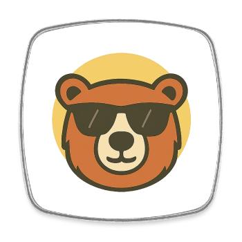 Sonnenbrille Teddybär in Sunshine - Viereckiger Kühlschrankmagnet - Weiß - Vorne