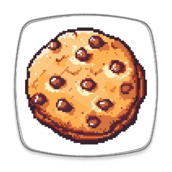 Pixelkeks Pixelcookie Retrokunst - Viereckiger Kühlschrankmagnet - Weiß - Vorne