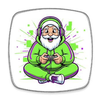 Noël Homme Gaming Humour Gamer - Magnet carré - blanc - Devant