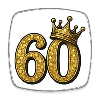 60. Geburtstag Frau Gold Krone Geschenkidee - Viereckiger Kühlschrankmagnet - Weiß - Vorne