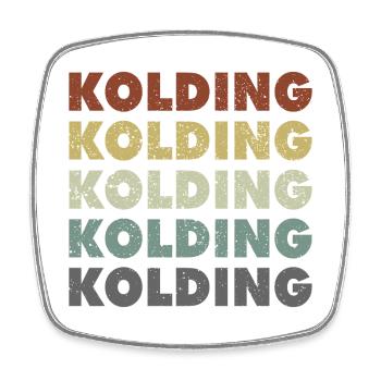 Kolding - Danemark - Danemark - Scandinavie - Magnet carré - blanc - Devant