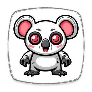 Koala Halloween Bande Dessinée Drôle - Magnet carré - blanc - Devant
