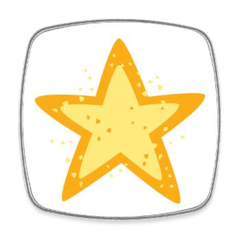 Shining Star Dessin animé Illustration - Magnet carré - blanc - Devant