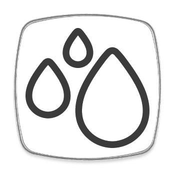 Triple Water Drops Line Icon Logo - Square fridge magnet - white - Front