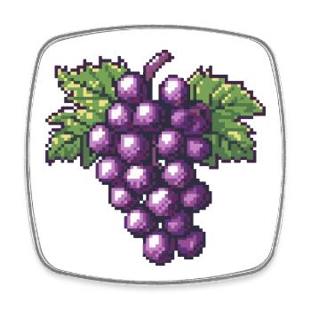 Violette Pixeltrauben - Viereckiger Kühlschrankmagnet - Weiß - Vorne