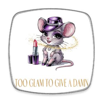 Heiße Maus mit Glamour & Lippenstift - Viereckiger Kühlschrankmagnet - Weiß - Vorne