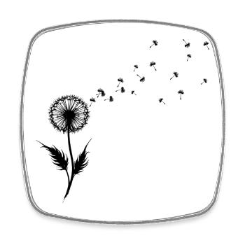 Dandelion Wishes & Freedom Blowing Seeds - Viereckiger Kühlschrankmagnet - Weiß - Vorne