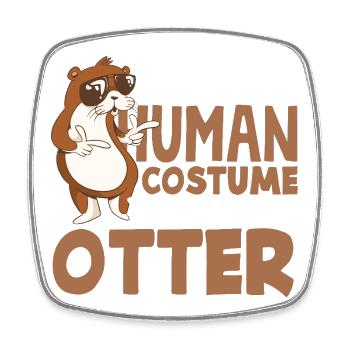 Costume humain de dessin animé de loutre de mer - Magnet carré - blanc - Devant