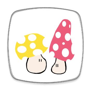 Autumn mushrooms - Square fridge magnet - white - Front