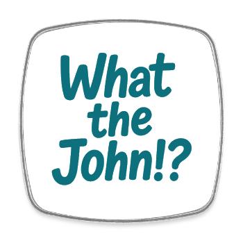 Qu’est-ce que c’est que John ?! Té - Magnet carré - blanc - Devant