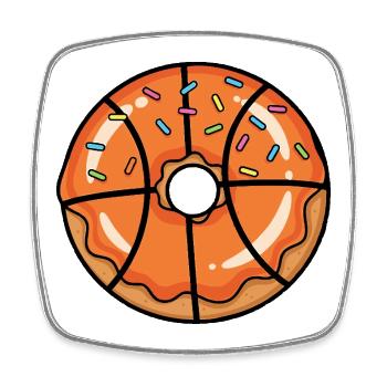 Basketball Food Cartoon Humor - Viereckiger Kühlschrankmagnet - Weiß - Vorne