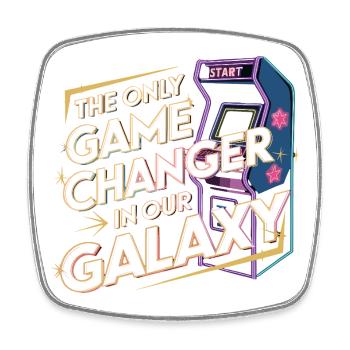  The Only Game Changer In Our Galaxy Retro Arcade - Viereckiger Kühlschrankmagnet - Weiß - Vorne