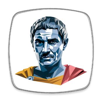 Caesar - Cooles Geschichtslogo - Viereckiger Kühlschrankmagnet - Weiß - Vorne