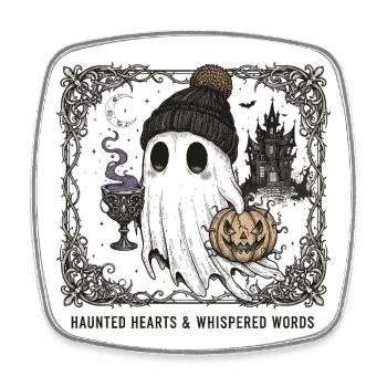 Haunted Ghost Style - Square fridge magnet - white - Front