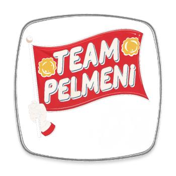 Team Pelmeni Pelmenis - Viereckiger Kühlschrankmagnet - Weiß - Vorne