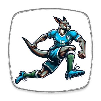 Football Kangaroo Attaquant Numéro 15 Équipe d’Australie - Magnet carré - blanc - Devant