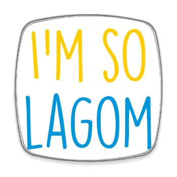 Lagom Sverige Schweden - Viereckiger Kühlschrankmagnet - Weiß - Vorne