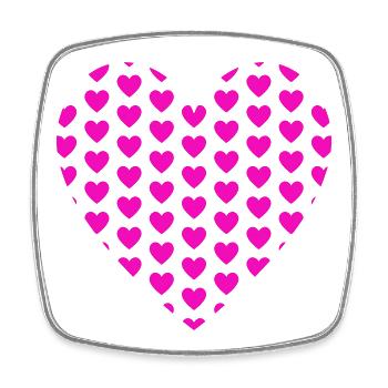 Coeur Coeurs Patch Motif - Magnet carré - blanc - Devant