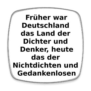 Dichter und Denker? - Viereckiger Kühlschrankmagnet - Weiß - Vorne