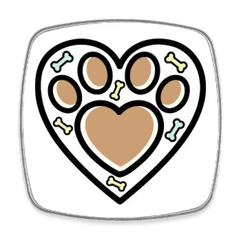 Amoureux des chiens Coeur de chiens - Magnet carré - blanc - Devant