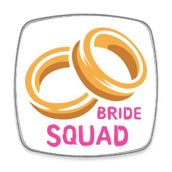 Bride Squad Rings Hen Party - Square fridge magnet - white - Front
