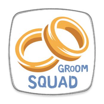 Groom Squad Ringe Junggesellenabschied - Viereckiger Kühlschrankmagnet - Weiß - Vorne