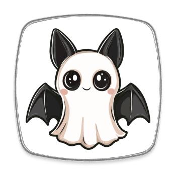 Fledermaus Halloween Geist - Viereckiger Kühlschrankmagnet - Weiß - Vorne